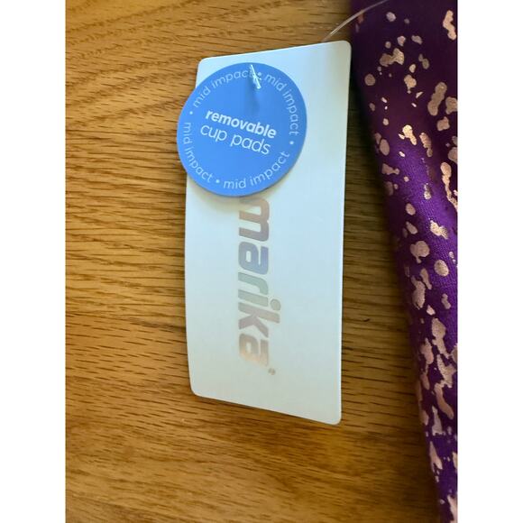 Marika Women's Purple Glitter Medium Support Sports Bra - S - Picture 5 of 6